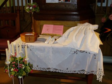 Christening display Christening display | Jackie Embury