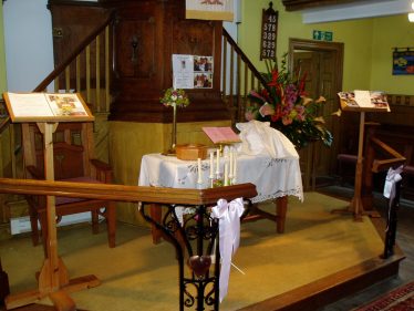 Display at the front of the church Display at the front of the church | Jackie Embury