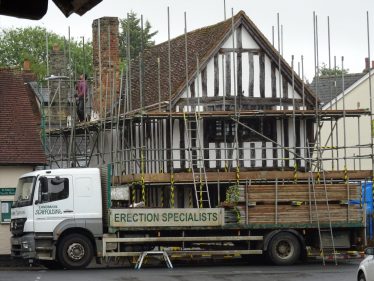 Scaffold goes up