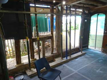 Cement infil and rotten timbers removed Cement infil and rotten timbers removed