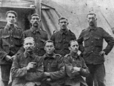 Ashwell and Melbourn men prisoners in Germany | Eli Bullard standing right. Alfren Bullard sitting centre